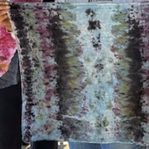 Botanical printing piec demonstrating what will be taught in the Botanical Printing class at Sunshine Weaving and Fiber Arts.