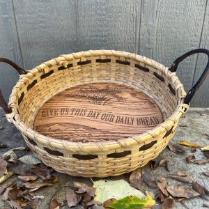 Basket made by Barbara Boone as an example for the basket making class at Sunshine Weaving and Fiber Arts.